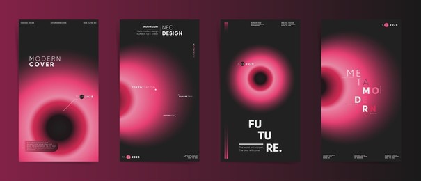 modern gradient story template for social media post. gradient cover template design set for poster, social media post and stories banners. circular futuristic gradient post frame. vector story set.