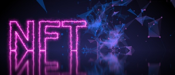 nft or nfts non-fungible tokens unique digital asset blockchain technology - illustration rendering