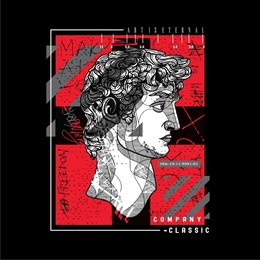 tshirt print alexandre o grande, vector art for t-shirts, art is eternal company classic, graphic art for screen printing and printed t-shirt designs.