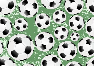 seamless background with soccer balls.