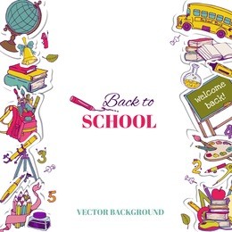 back to school background- for design, postcard, texture -  in vector