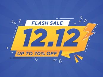 1212 sale banner background in flat design