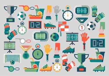 vector collection of pictures on the theme of football