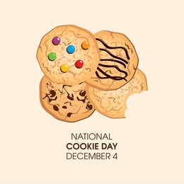 national cookie day vector. sweet cookies icon set vector. cookie day poster, december 4. important day