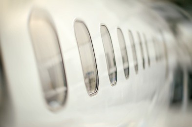 passenger aircraft windows. view from outside.