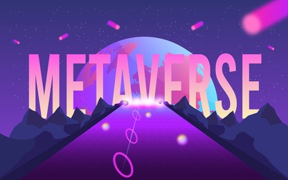 concept of future digital technology metaverse, colorful background. vector illustration eps10