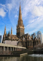st. patrick's cathedral (1939) in the city of melbourne, victoria, australia.