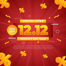 1212 single's day sale banner or background template
