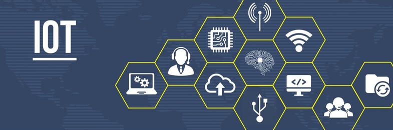 internet of things - iot concept. businessman offer iot products and solutions. internet, business, technology and network concept. 3d illustration.