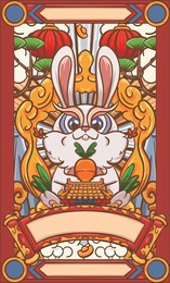 hand drawn cartoon chinese new year rabbit lunar new year illustration design

