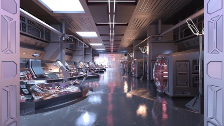 3d rendering of the space station landscape