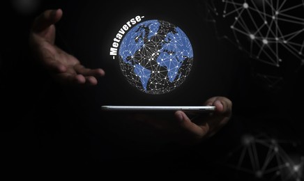 future digital technology cyber virtual game entertainment metaverse, teenager having fun play game vr virtual reality goggle, sport game 3d cyber space futuristic metaverse