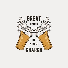 beer glass with foam for bar. original brew design with beer mug with froth for print