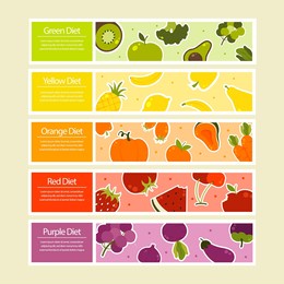 eat rainbow infographic. vitamin food. health, healthy nutrition. fruit, vegetables diet. antioxidant benefit nutrient. vegetarian, vegan system. care, defense heart, kidney. organic meal. vector.