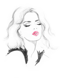 beautiful woman. fashion illustration. watercolor painting