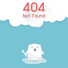 page not found error 404. polar bear concept