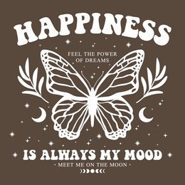 retro typography slogan with vintage butterfly for t-shirt print, vector illustration.