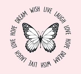 decorative slogan with butterfly vector