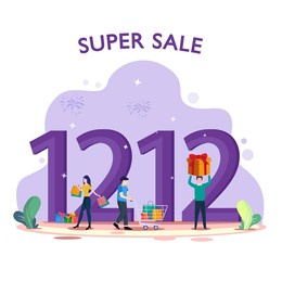 flat 12.12 sale landing page template free vector. flat vector template style suitable for web landing pages.