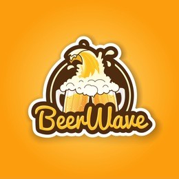 premium retro beer badge label sticker design for bar pub tavern, symbol looks like logo