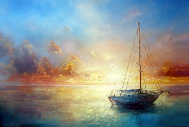 photo of the painting "sunrise". canvas, oil. 