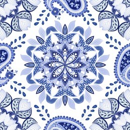 blue seamless pattern. design for dutch tile, background, textile