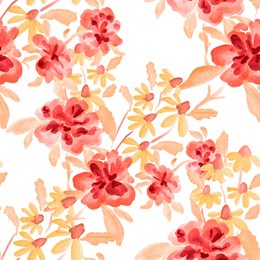 watercolor seamless pattern with spring floral bouquets. vintage botanical illustration. elegant decoration for any kind of a design. fashion print with colorful abstract flowers. watercolor texture.