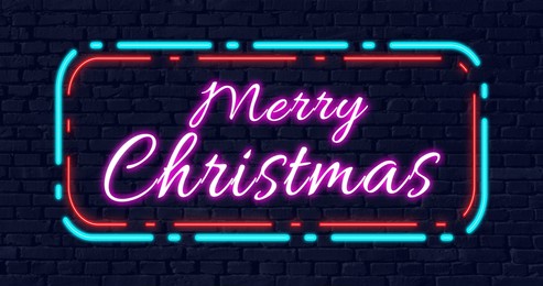  merry christmas, neon lettering , poster
