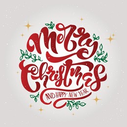 merry christmas lettering.vector illustration.isolated calligraphic text  merry christmas and happy new year for holiday greeting gift poster card. typography design for banner. 
