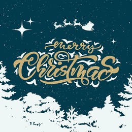 merry christmas lettering. vector illustration. isolated calligraphic text  merry christmas and happy new year for holiday greeting gift poster card. typography design for banner. 