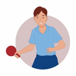 illustration man playing table. flat style