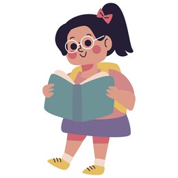 illustration of children reading a book