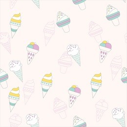 seamless pattern background with ice cream cones in vector