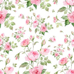 abstract seamless pattern delicate roses drawn on paper paints. beautiful print for decoration of textiles and design. flower background. art drawing for surface. tenderness decor.