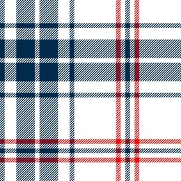 tartan traditional checkered british fabric seamless pattern, white and blue, vector