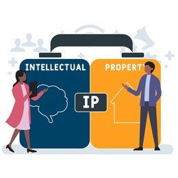 ip - intellectual property acronym. business concept background.  vector illustration concept with keywords and icons. lettering illustration with icons for web banner, flyer, landing pag