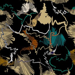 doodles seamless pattern. doodle lines ornamental trendy background. modern repeat colorful backdrop. doodle line art ornaments with hatching, strokes, doodles. abstract creative beautiful design. 