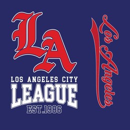 los angeles slogan typography graphics for t-shirt. college print for apparel. varsity la stamp. vector illustration.