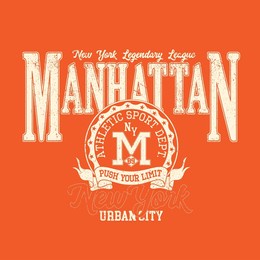 retro college varsity typography manhattan slogan print for girl tee , t shirt or sweatshirt , hoodie