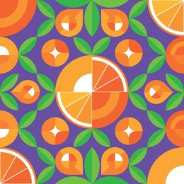 adstract orange fruit geometric mosaic background. juicy fruit fresh citrus pattern. modern minimalist creative texture, ornament for wallpaper, paper, textile, fabric, package