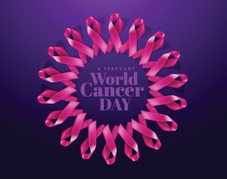 world cancer day. february 4, awareness ribbon