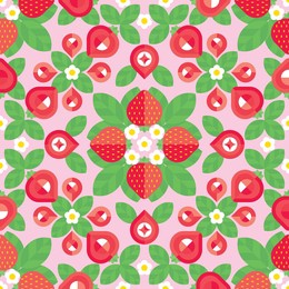 strawberry beautiful geometric mosaic background. fresh garden fruit pattern. modern abstract texture, ornament for wallpaper, paper, textile, fabric, package, home decor