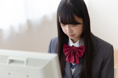 portrait of junior high school student.
