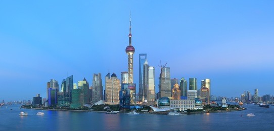 shanghai pudong lujiazui panorama