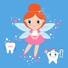 cute cartoon fairy. fairy elf. childrens illustration. tooth fairy