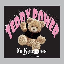 this is teddy power print design in t-shirt and polo shirt 