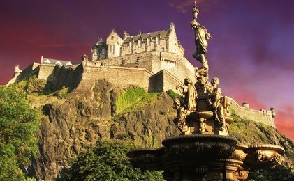 edinburgh castle at sunset