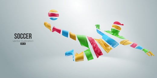 football soccer player man in action isolated white background. vector illustration