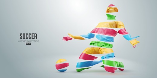 football soccer player man in action isolated white background. vector illustration