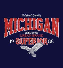 michigan superior.retro college varsity font typography michigan state slogan print for tee - t shirt and sweatshirt - hoodie